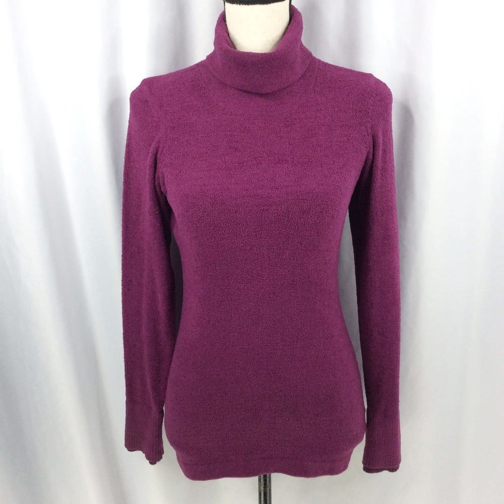 ExOfficio Turtleneck Sweater Women's Size XS Magenta Pink Chenille Travel